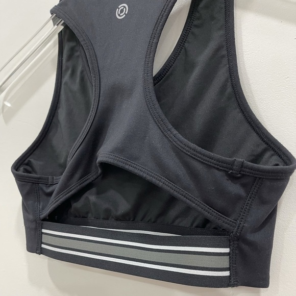 Core 10 Black Sports Bra Stripe Strappy Back X-Small Sporty Athletic Athleisure - Picture 4 of 6